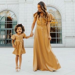 Ivy City Co satin button maxi dress